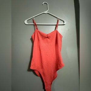 Forever 21 Ribbed Coral Bodysuit